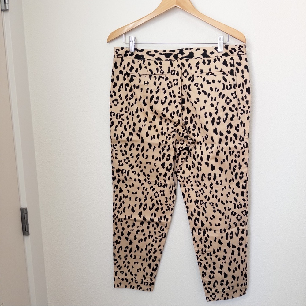 Tibi cheetah animal print black tan ankle pants 12 - Picture 5 of 5